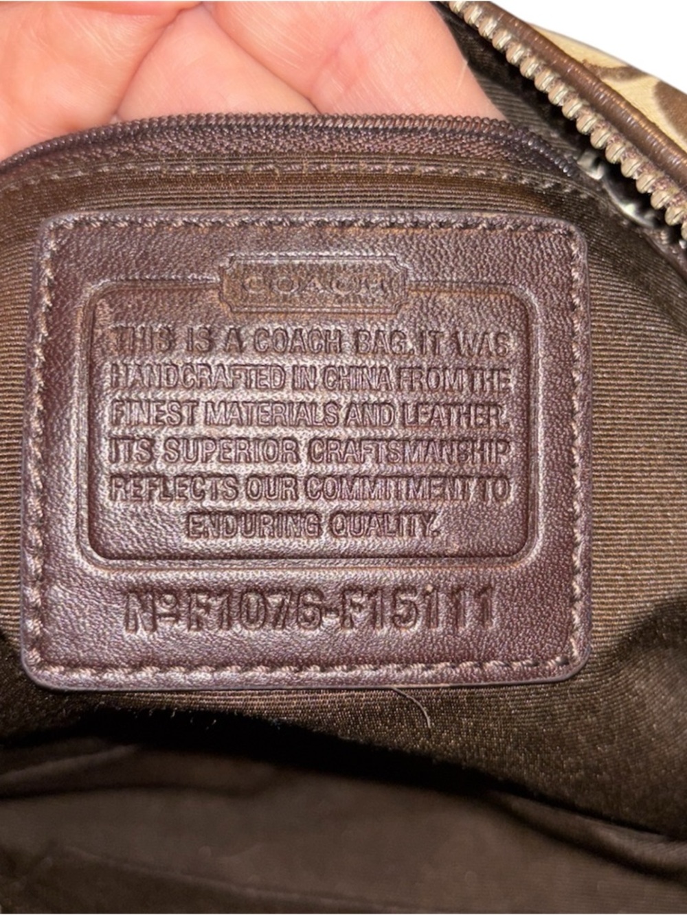Coach Tan and Brown Signature Canvas Purse with Card Case - Picture 5 of 14